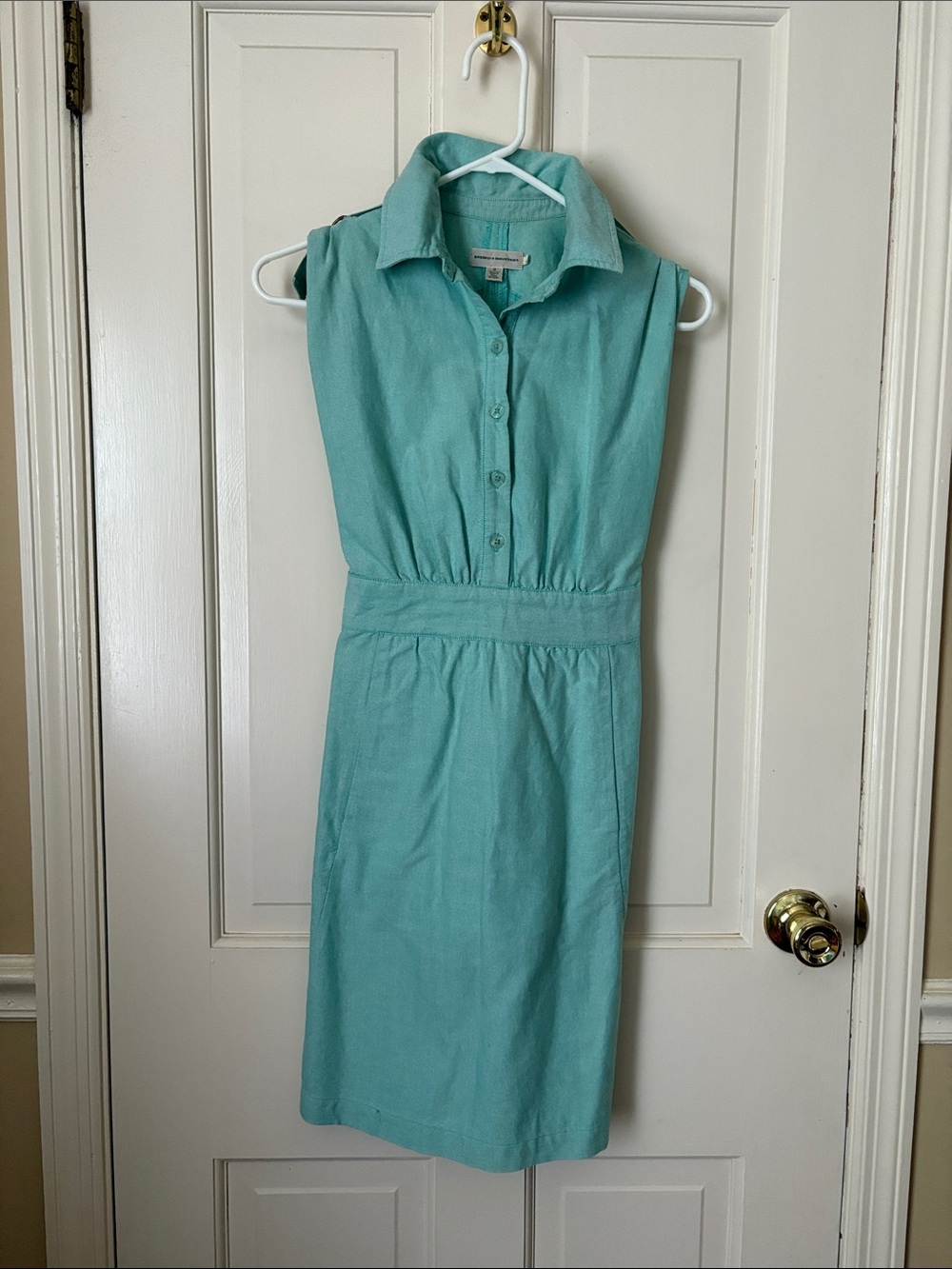 Brooklyn Industries Mint Sleeveless Shirtwaist Midi Dress